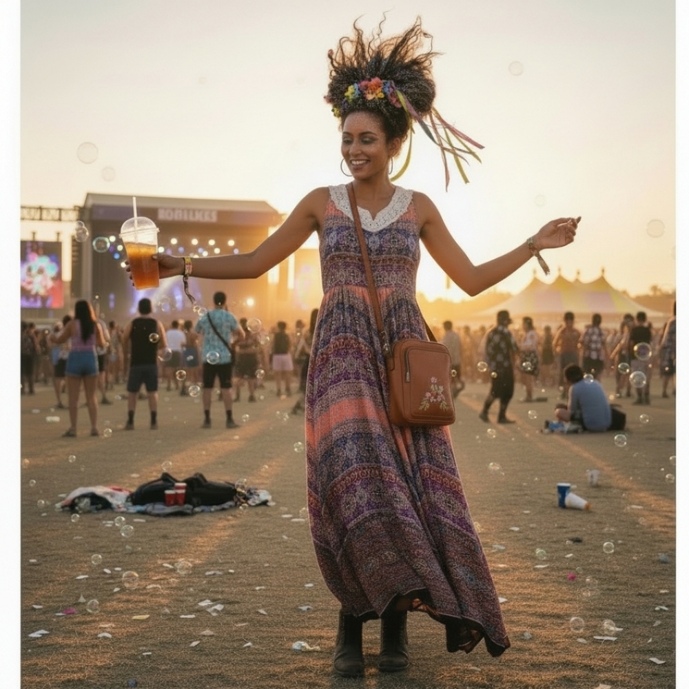 Bila Asymmetrical Dress with Pink and Purple Patterns